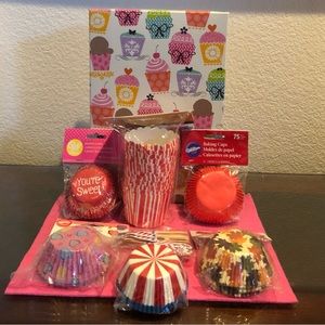 Box of cupcake liners… Six total plus cupcake box